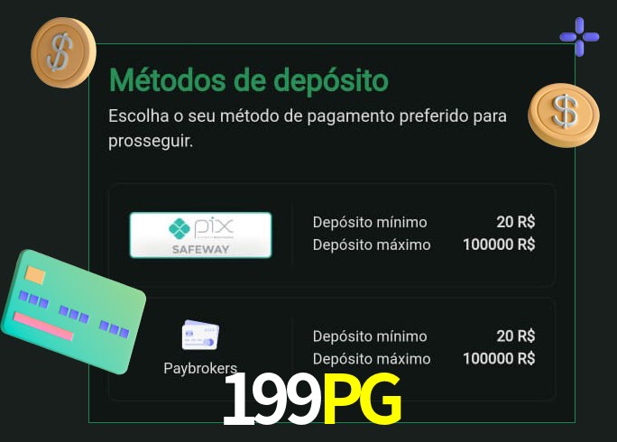 O cassino 199PG oferece uma grande variedade de métodos de pagamento